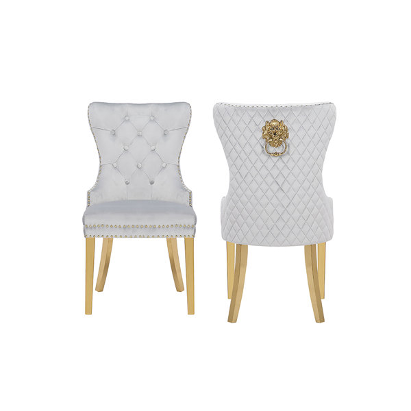 Rosdorf Park Chemene Tufted Velvet Wing Back Side Chair | Wayfair