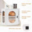 Boîte à pain pour comptoir de cuisine, rangement de pain de coin, boîte à pain en bois, porte-pain 2 couches, grand pain de campagne (blanc)-175587624