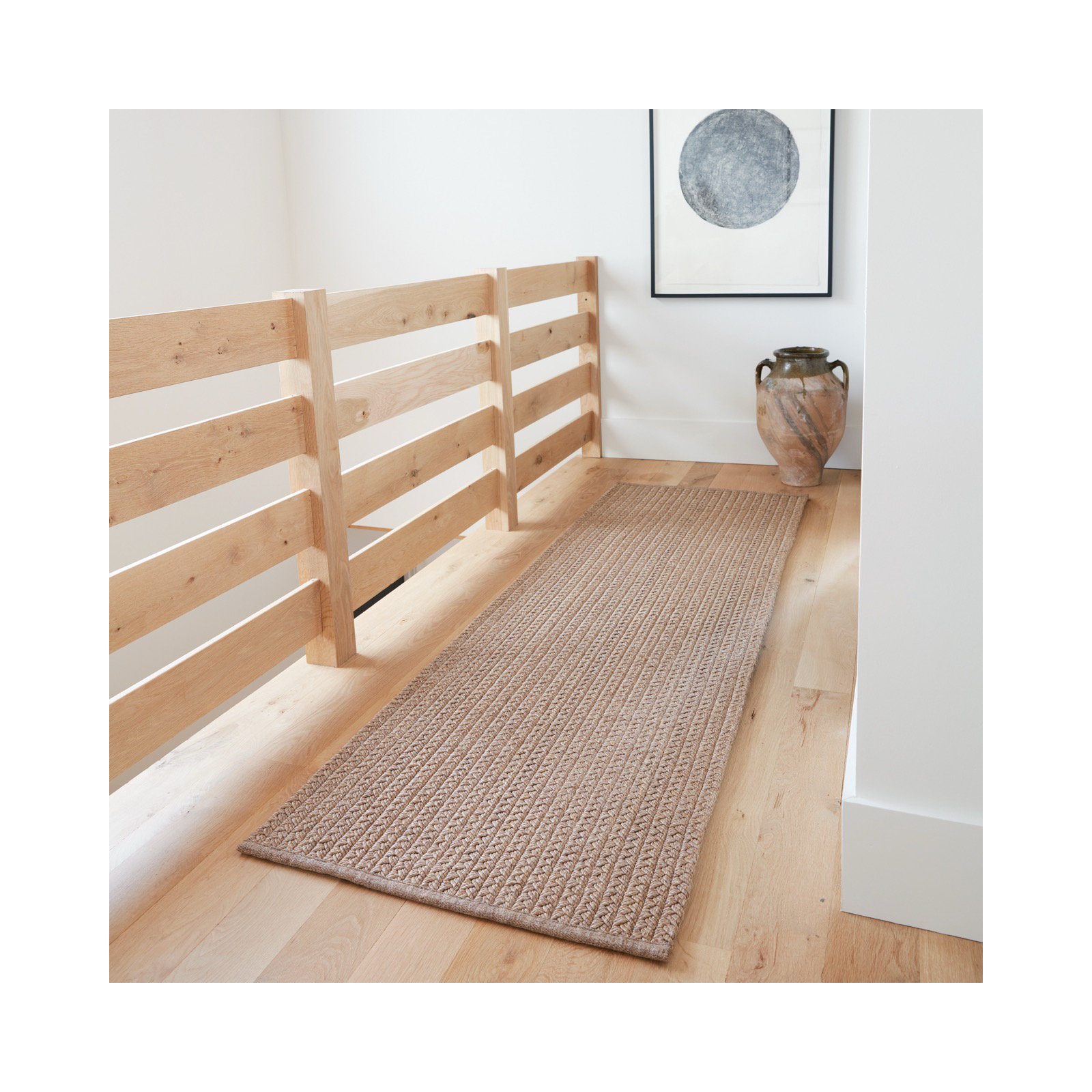 Cullen Handmade Flatweave Indoor/Outdoor Area Rug in Light Tan, Runner 2'6" x 8'