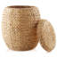 Panier de rangement rond en jacinthe d'eau avec panier-924637224