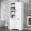 Armoire de rangement pour salle de bain avec portes et tiroirs, panier à linge inclinable, plusieurs espaces de rangement, style autoportant, tablette ouverte, tablette réglable-847736806