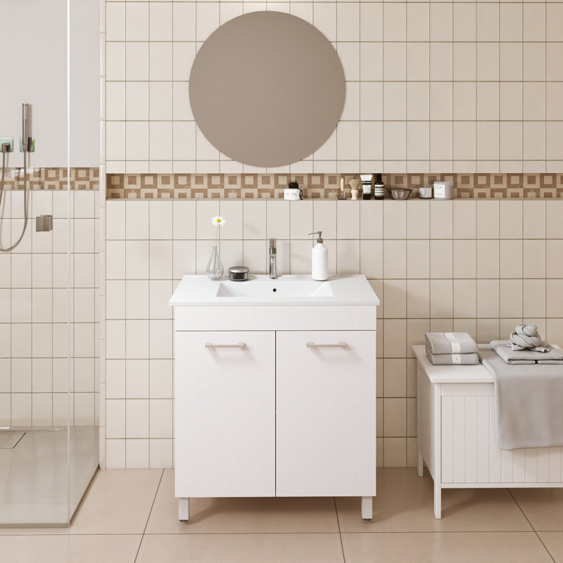 Ensemble de meuble-lavabo spacieux en céramique
