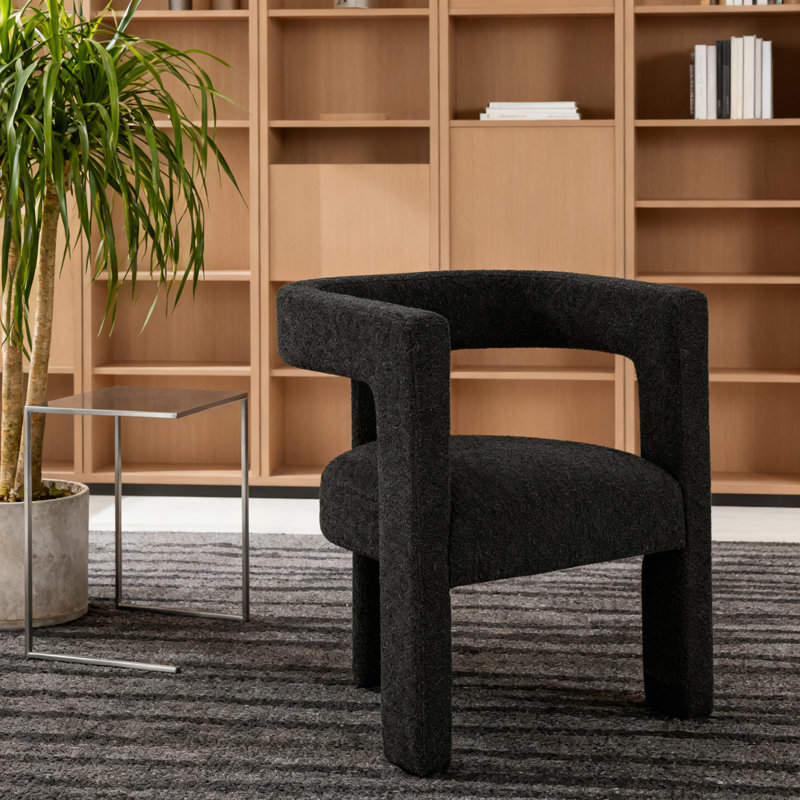 Chaise d'appoint rembourrée Modern, Noir