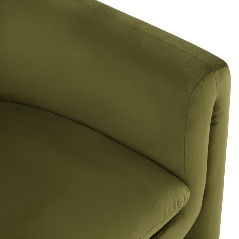 Fauteuil demi-tonneau 32,87 po Pollman, Velours vert olive