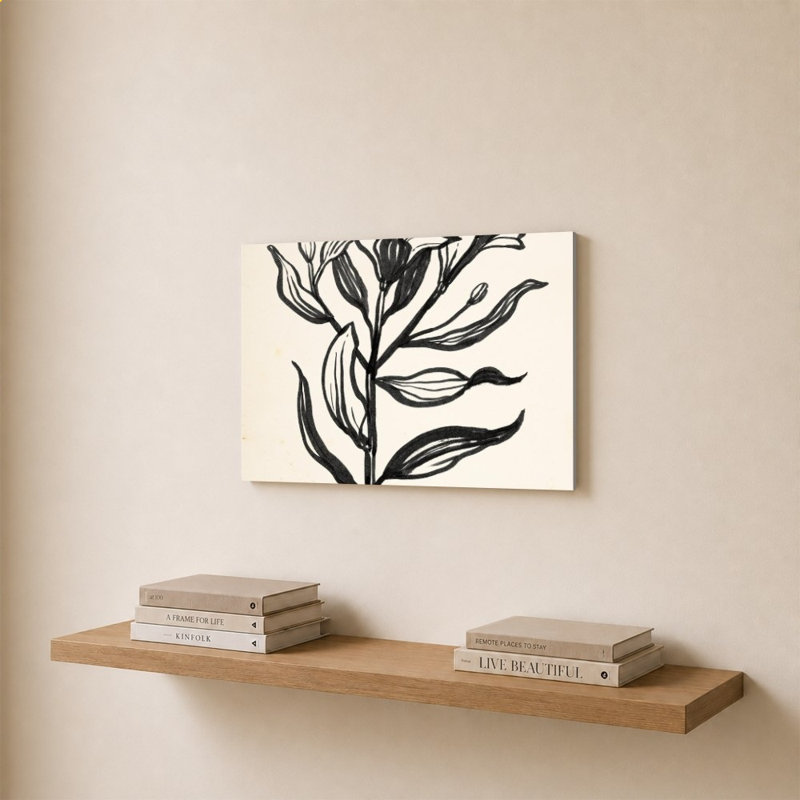 «Ink Flower I Cream» par Sara Zieve Miller - Impression sur toile, 20" H x 30" W, Does Not Apply