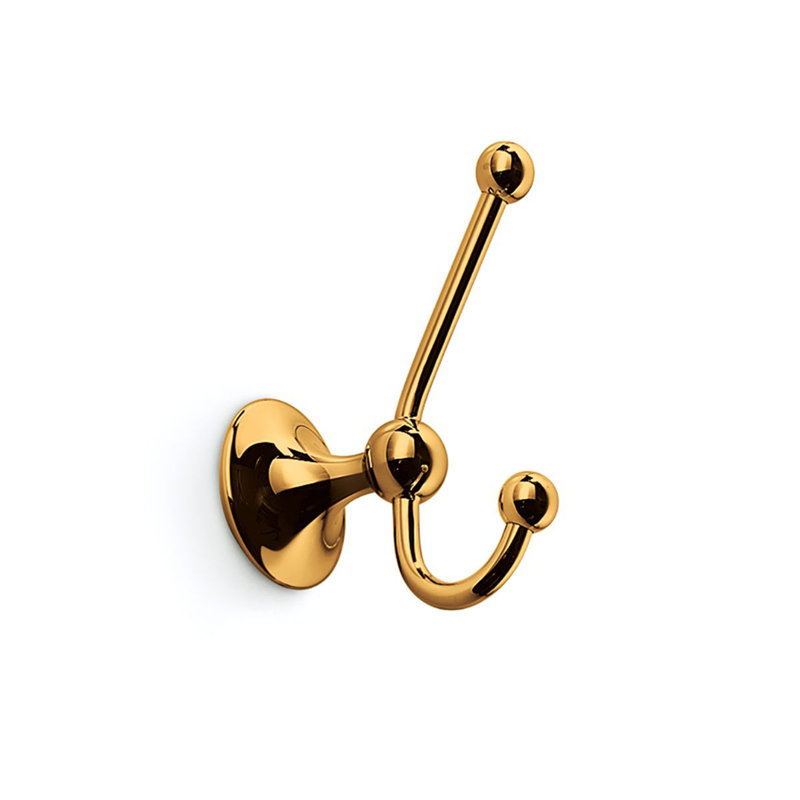 Venessia Single Robe Hook, Polished Gold