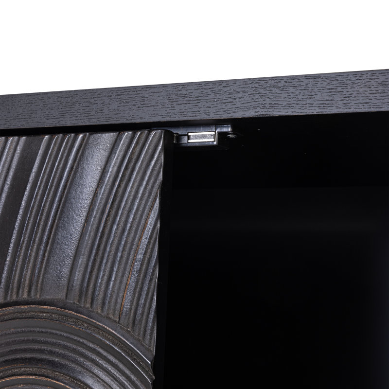 Armoire de rangement Bahtie Farmhouse Boho, Noir