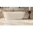 67" White Solid Surface Freestanding Bathtub With French Rolled Edge Design