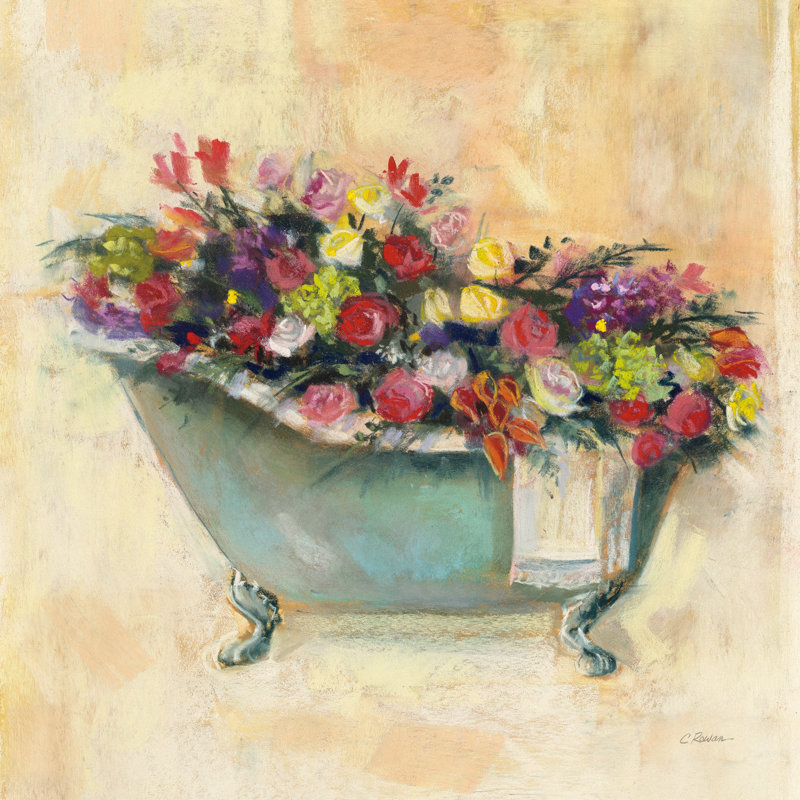 Bouquet de baignoire I, H 12 po x l 12 po x P 1,25 po, Non, Toile avec cadre doré