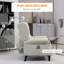 Fauteuil d'appoint inclinable de base pour le salon avec chaleur, canapé simple à oreilles, fauteuil d'appoint inclinable de base en tissu de lin moderne avec repose-pieds, poche latérale