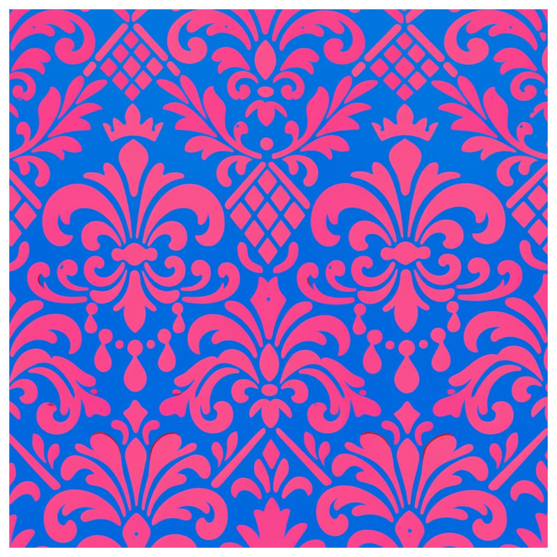 Pink Blue Damask Comforter, Twin Extra Long