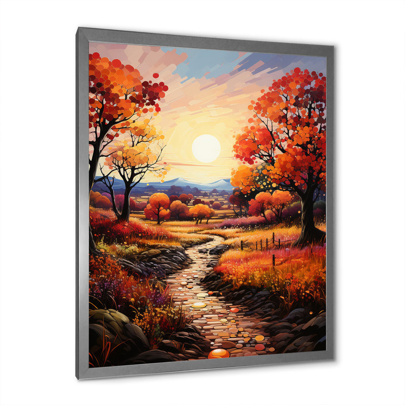 «Euphrasia Countryside Autumnal Orchard Patchwork II», reproduction, H 20 po x l 12 po x P 1 po, Cadre photo argenté