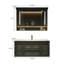Meuble-lavabo mural 47,24 po en bois d'hévéa vert foncé avec miroir-639436540