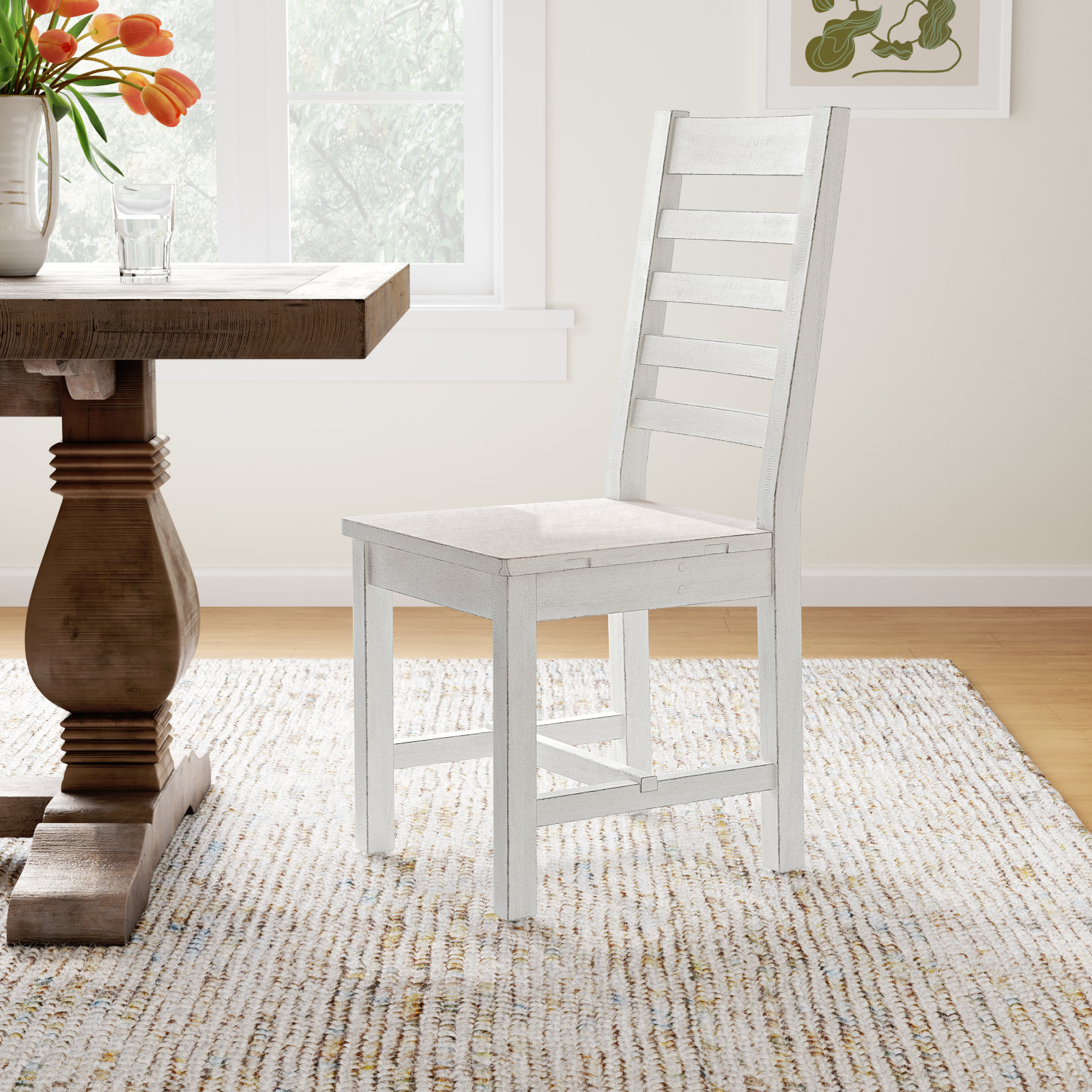 Kinston Solid Wood Dining Chair, White