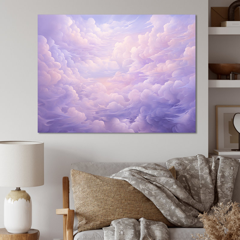 Impression sur toile mauve pastel mauve, Toile tendue, H 34 po x l 44 po x P 1,5 po
