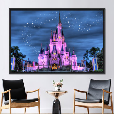 Château de Cendrillon, art mural ciel étoilé pour chambre d'enfant - décor imprimé Disneyland