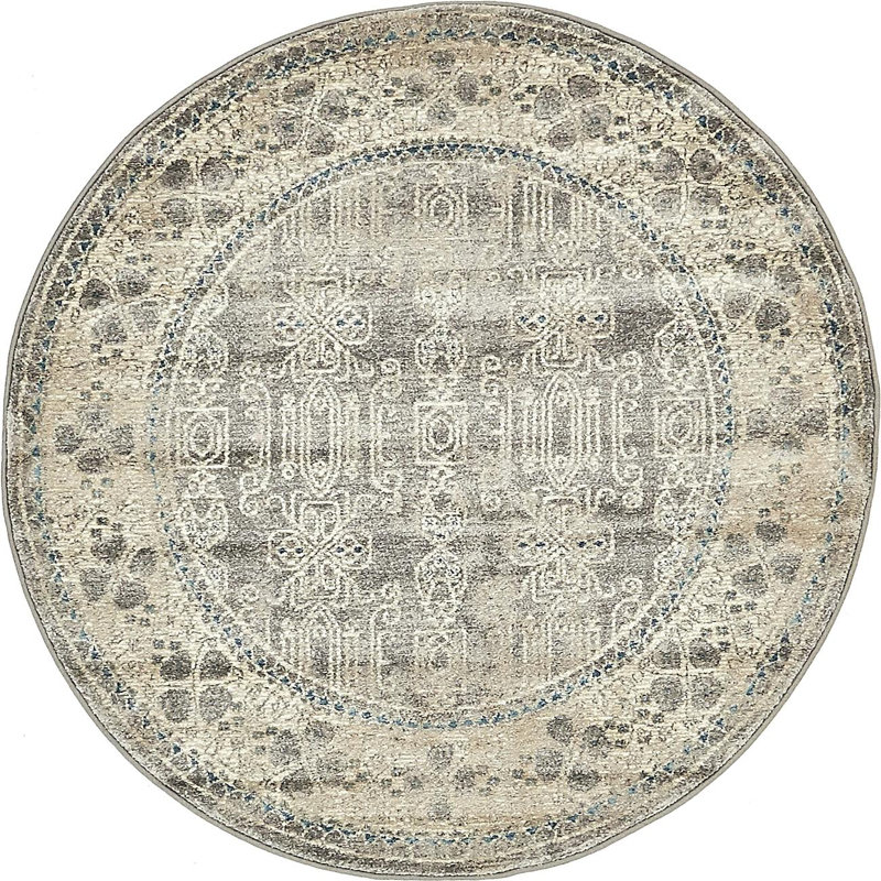 Gwendolyn Floral Indoor Rug, Round 4' - 3