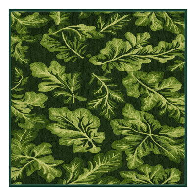 Washable Arugula Eruca sativa Vegetables Area Rug