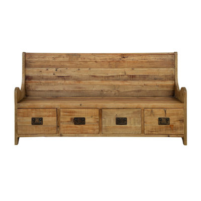 Keemia Reclaimed Pine Storage Bench, Natural