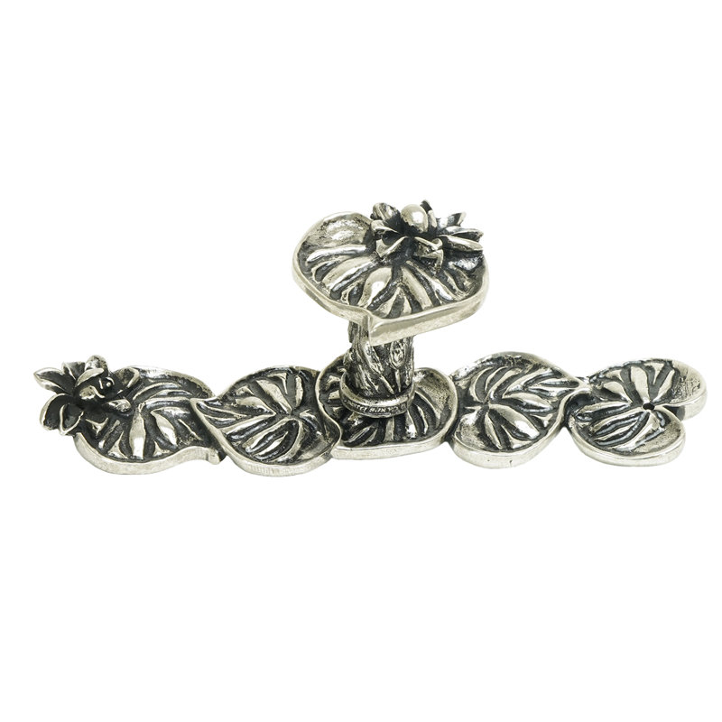 Lily Pads large knob & elongated back plate in finish Chalice