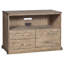 Arcadian Credenza Desk with Hutch and Built in Outlets