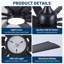 Ventilateur de plafond industriel 84 pouces avec lumière, 8 pales en aluminium, ventilateur de moteur à courant continu de grande taille, pales réversibles, 6 vitesses de vent, 3 températures de couleur à intensité variable, télécommande, tige de suspension réglable, ventilateur d'intérieur couvert pour la vie 