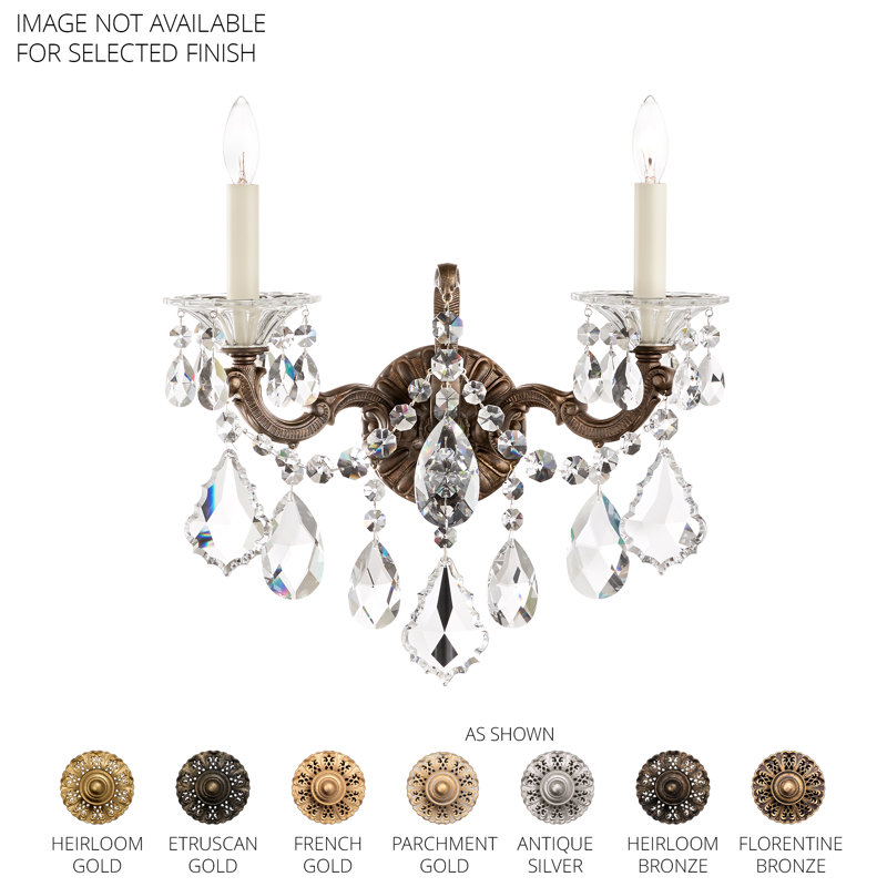 La Scala Candle Wall Light, French Gold, Handcut Clear