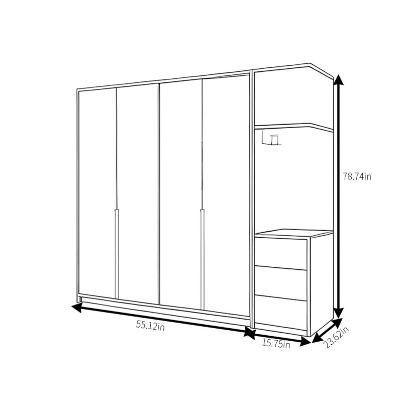 Woodlynne, H 78,74 po x l 70,87 po x P 23,62 po