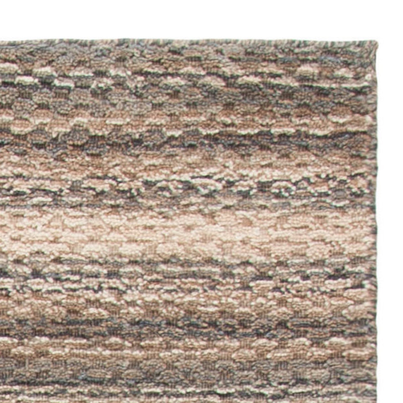 Hossain Hand Loomed Wool Striped Rug, Square 6'