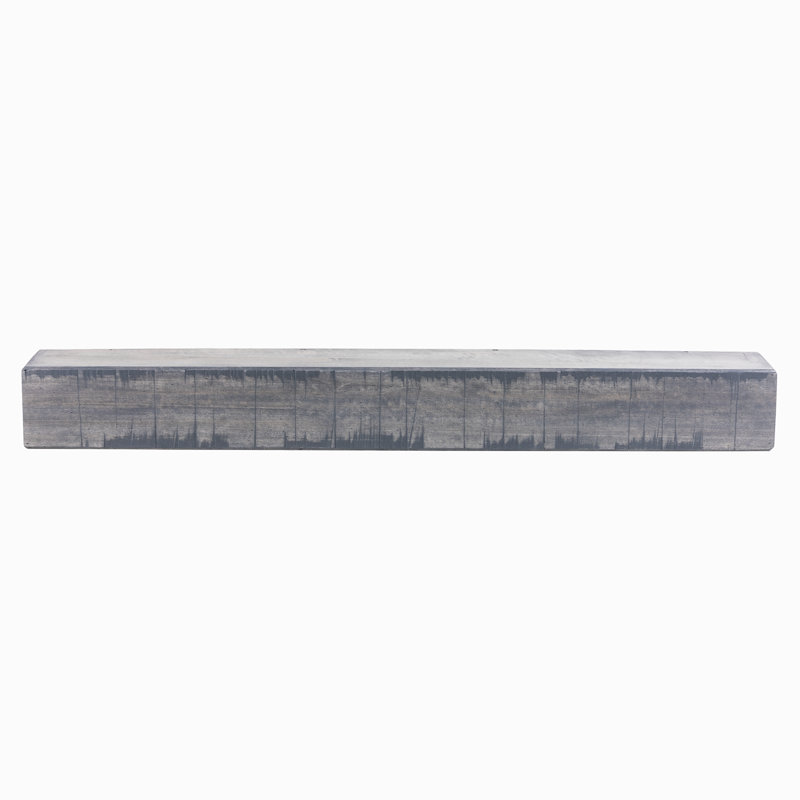 Tablette de manteau de foyer rustique, 48", Gris cendré, 6.25"