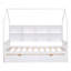 Lit simple en bois avec 2 tiroirs, lit pour enfant avec tablette de rangement, blanc, lit