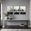 "Black and White", encre noire et blanche, ensemble de 3 toiles abstraites-131364624