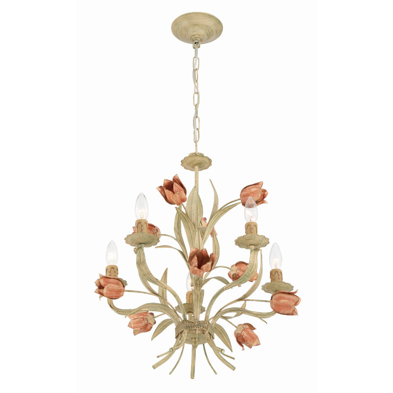 Malaki Dimmable Classic / Traditional Chandelier, Sage, 5