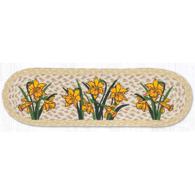  Tapis d'escalier ovale jonquille ST-OP-880 27 po x 8,25 po
