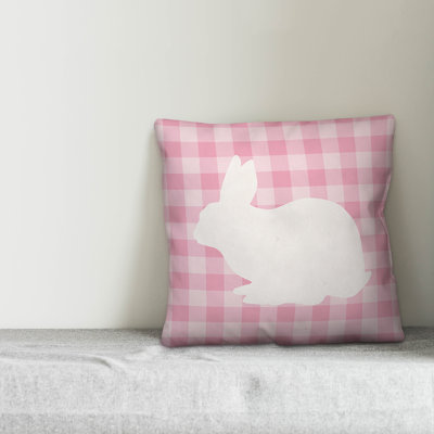  Buffalo Check Bunny Silhouette Throw Pillow