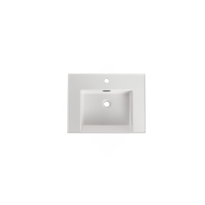 Lavabo en résine pour meuble-lavabo, comptoir de meuble-lavabo seulement, 24"