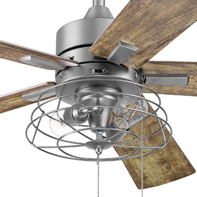 Ventilateur de plafond avec lumière DEL Marshall, Étain
