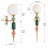 Multicolor Ceramic Wall Sconce with White Glass Shade