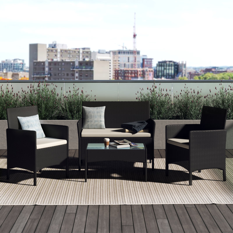 Ayrin 4 - Person Patio Conversation Sets with Cushions