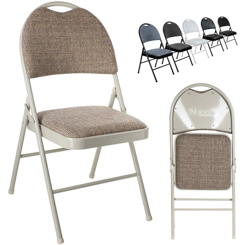 Fabric Banquet Folding Chair Folding Chair, Cream