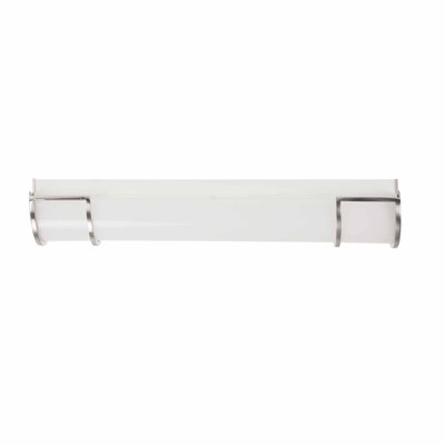 Poignée principale 24 po Meuble-lavabo contemporain intégré en nickel brossé à DEL avec abat-jour en acrylique
