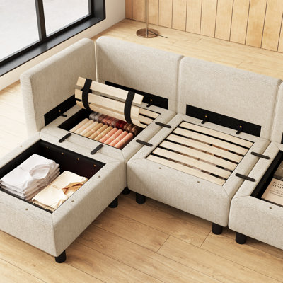 Canapé-lit simple modulaire avec rangement