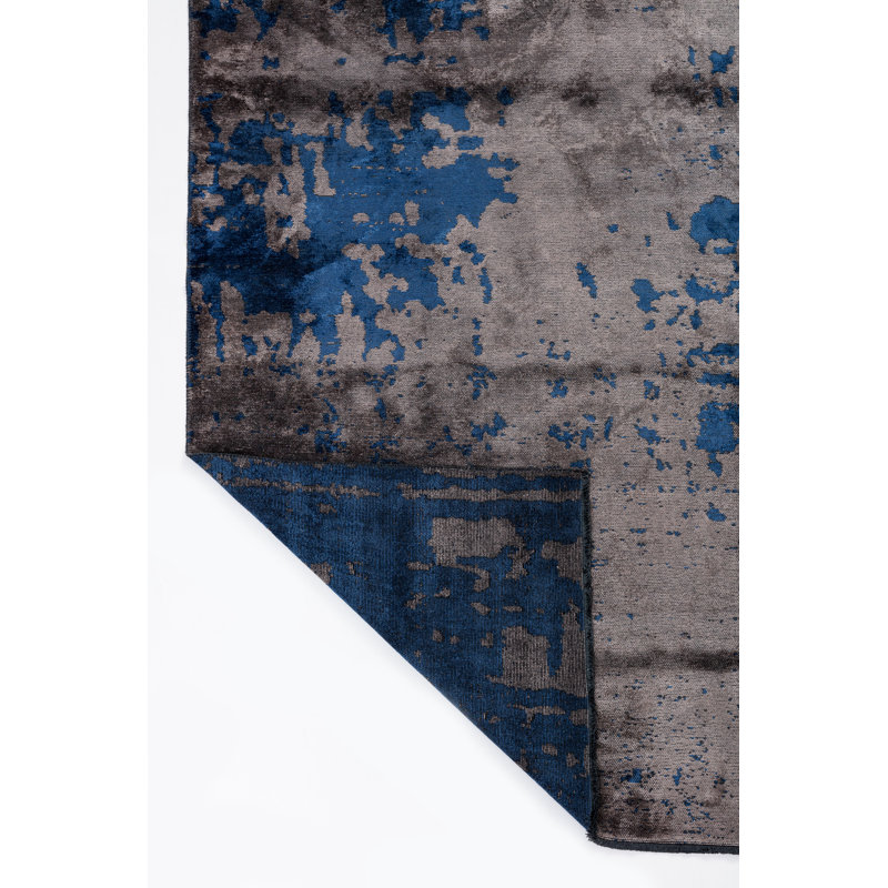 Rapture Gray/Blue Abstract Luxury Area Rug, Rectangle 7'10" x 9'10"