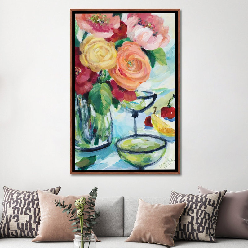 Floral Celebration 1 Piece Wall Art on Canvas, 152.4 cm H x101.6 cm W x 4.445 cm D, Classic Wood