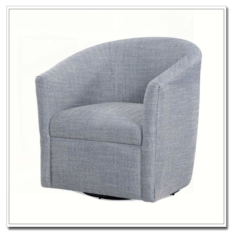 Fauteuil demi-tonneau pivotant indigo Lainey, Bleu