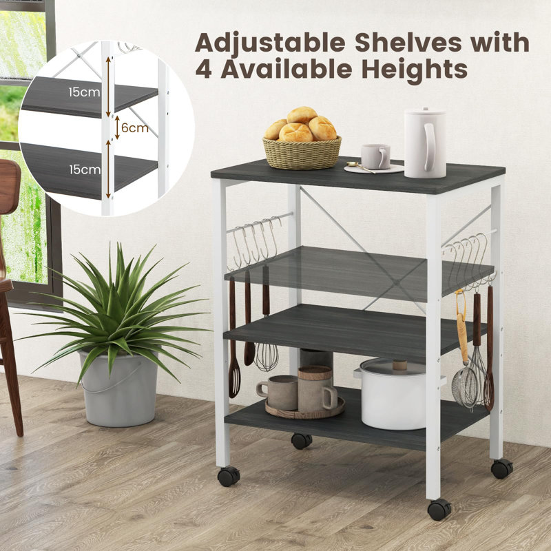 78cm H x 60cm W Utility Cart, Brown