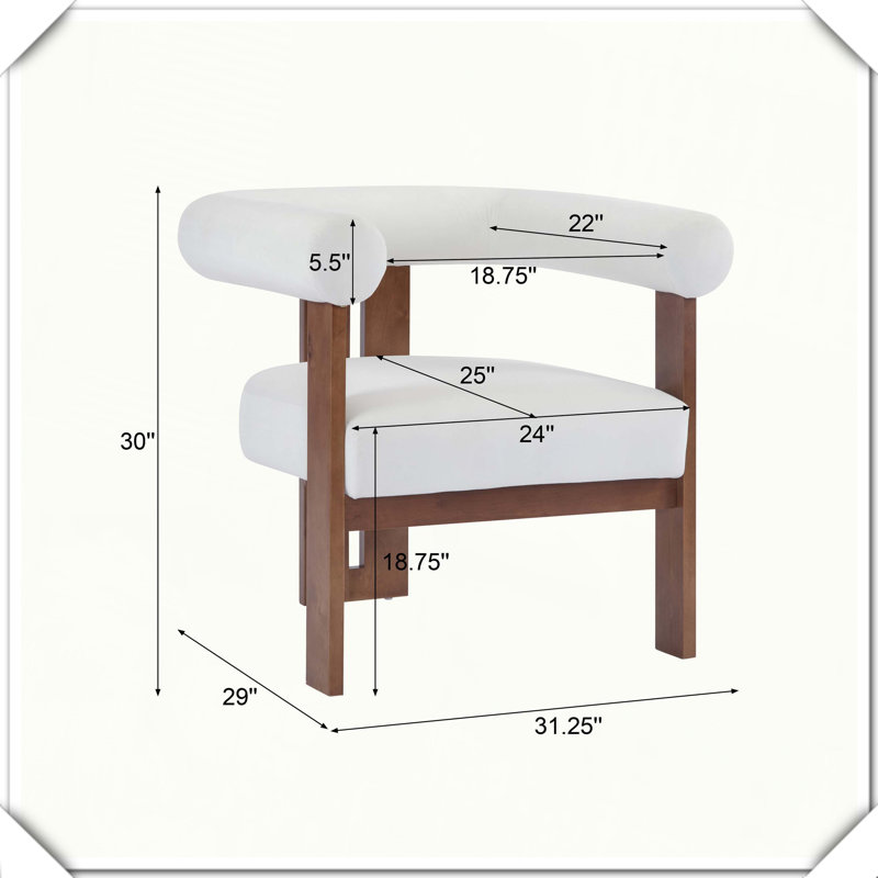 Chaise d'appoint moderne rembourrée pour la maison, Beige