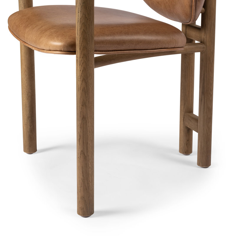 Madeira Upholstered Arm Chair, Brown, Brown