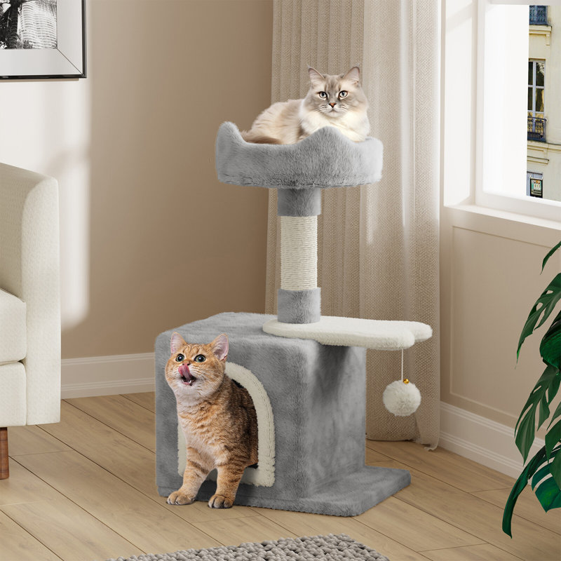 Amadahy 70cm H Cat Tree, Light Grey