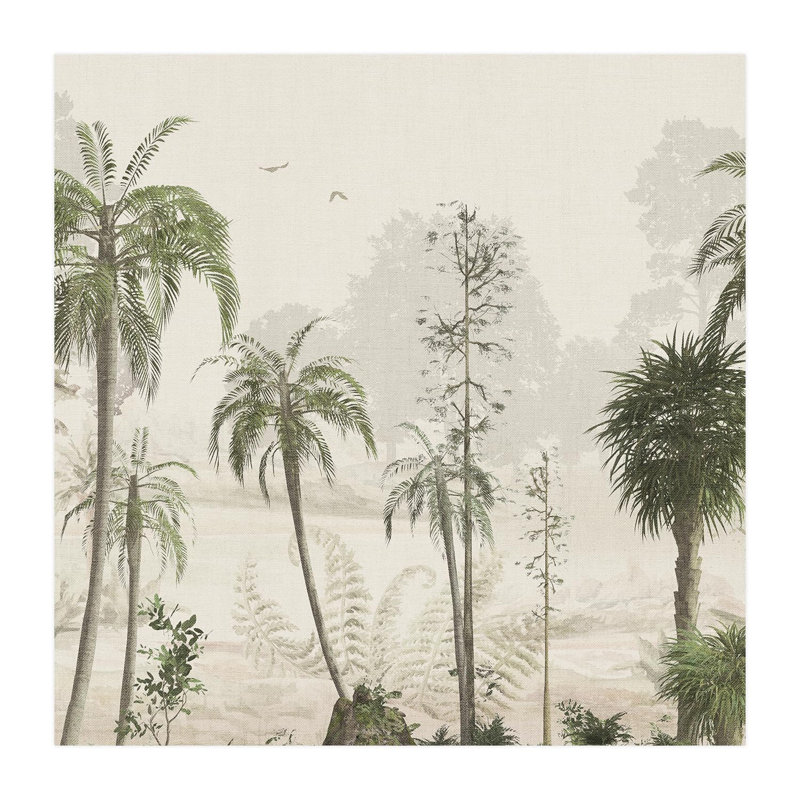 Palmier sur fond clair, scène tropicale, L 120 po x l 120 po